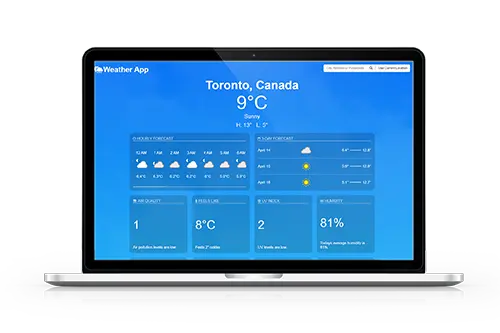 Weather App Laptop Mockup